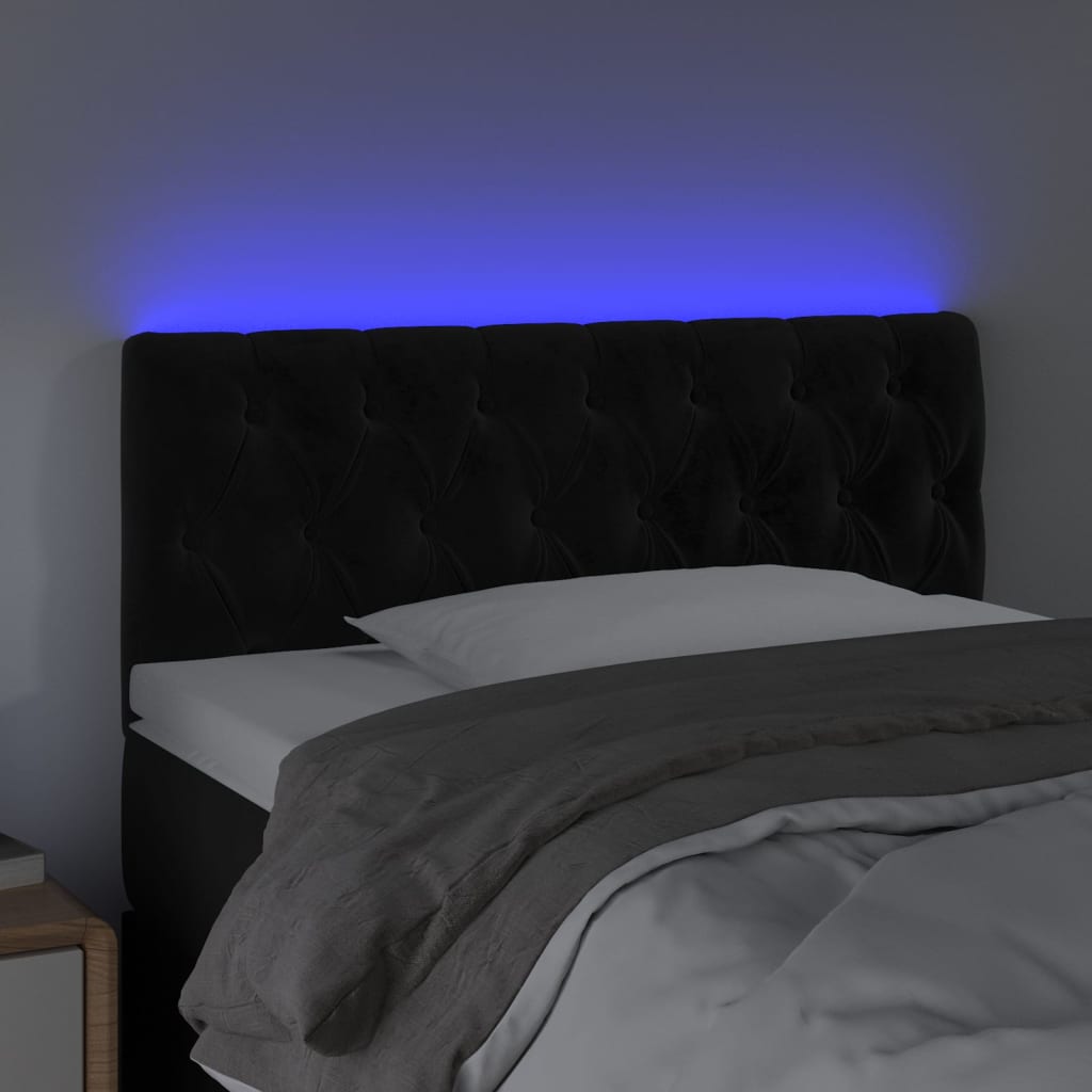 Tête de lit à LED Noir 100x7x78/88 cm Velours - XIOS