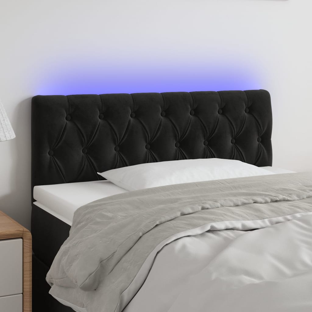 Tête de lit à LED Noir 100x7x78/88 cm Velours - XIOS