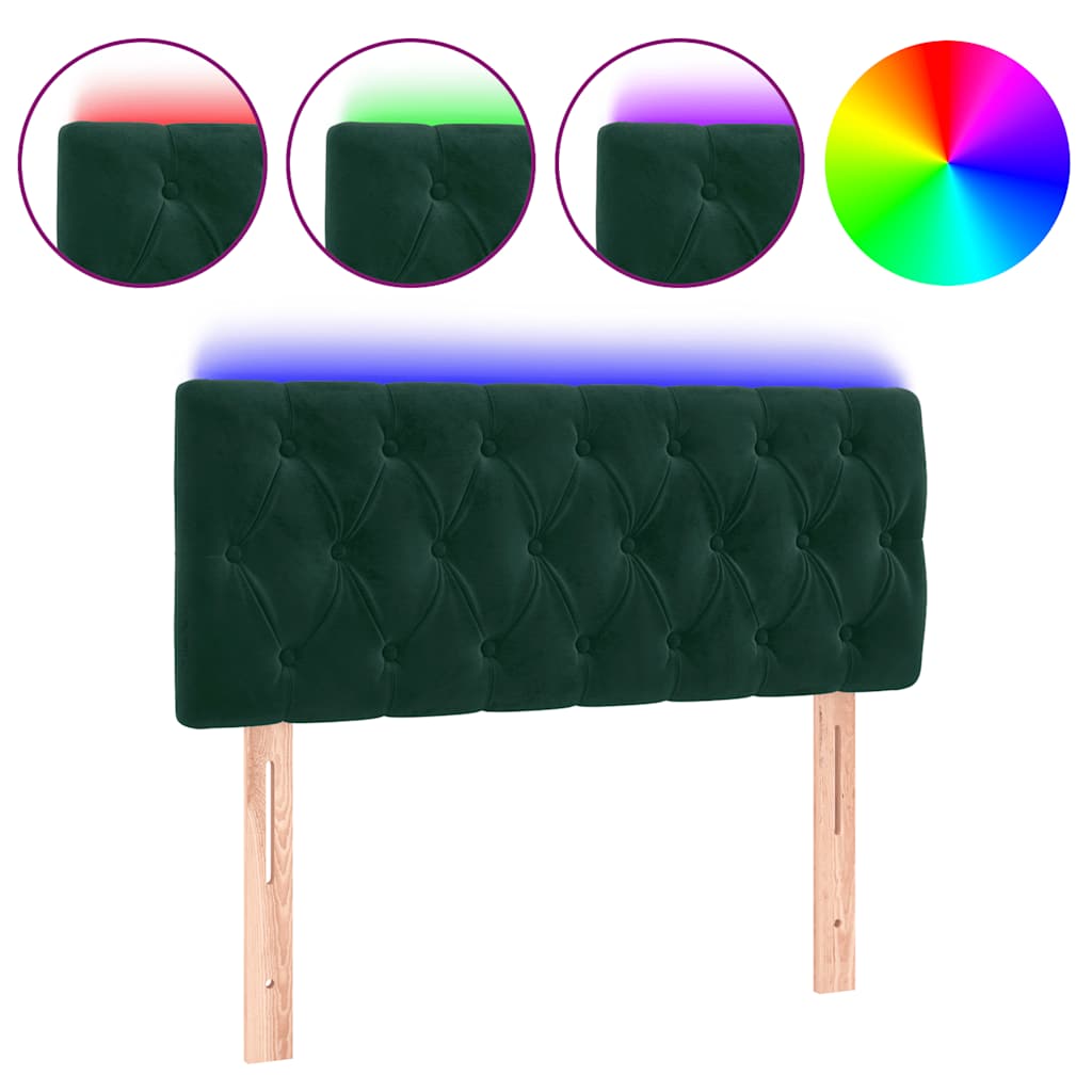 Tête de lit à LED Vert foncé 100x7x78/88 cm Velours - XIOS