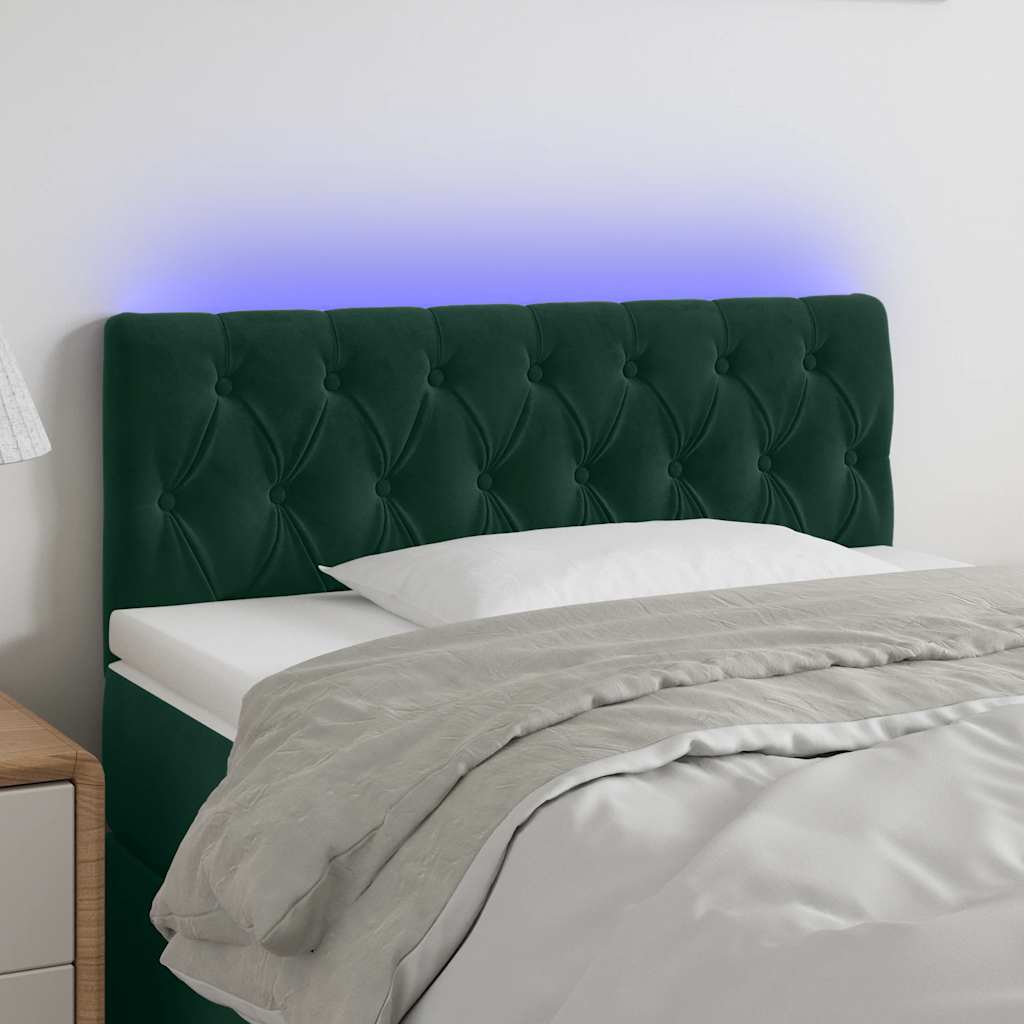 Tête de lit à LED Vert foncé 100x7x78/88 cm Velours - XIOS