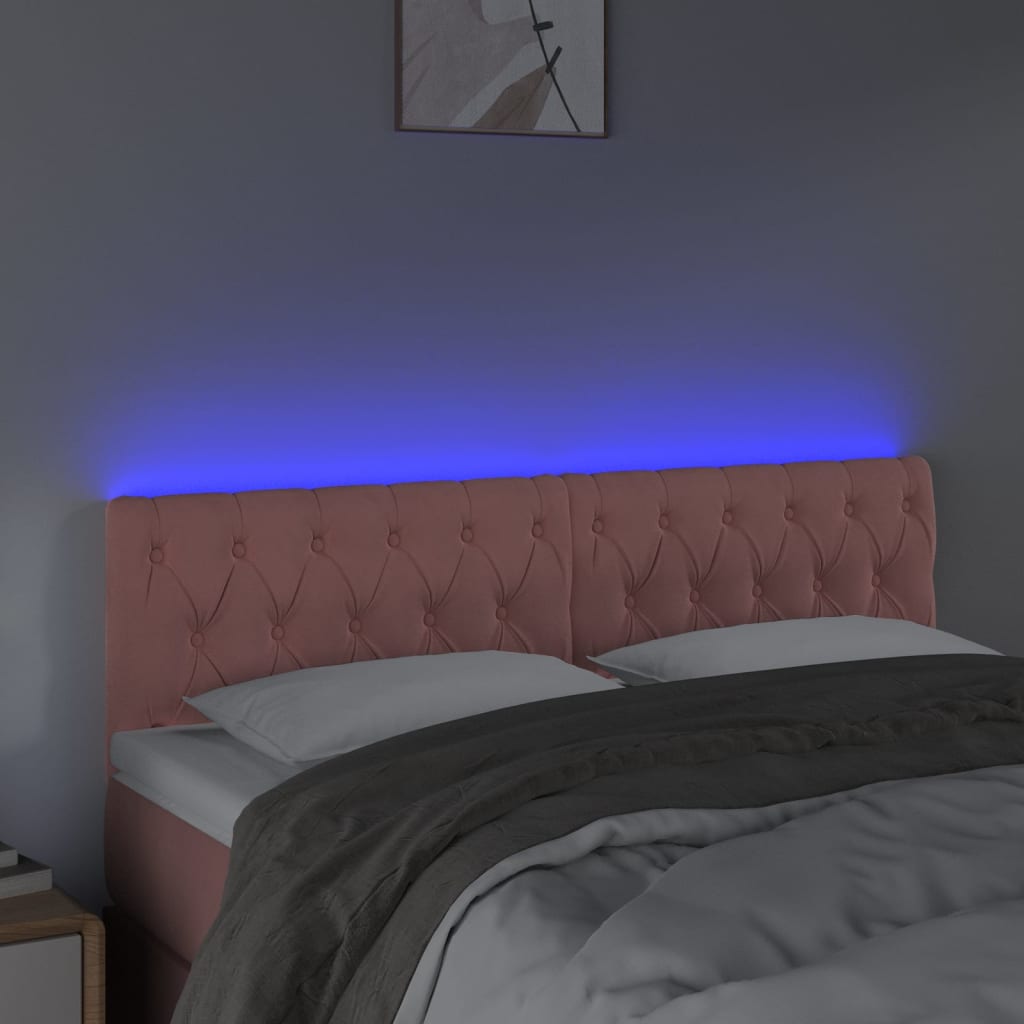 Tête de lit à LED Rose 144x7x78/88 cm Velours - XIOS