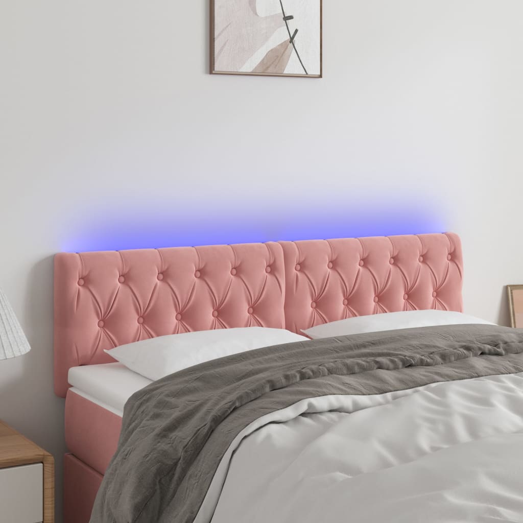 Tête de lit à LED Rose 144x7x78/88 cm Velours - XIOS