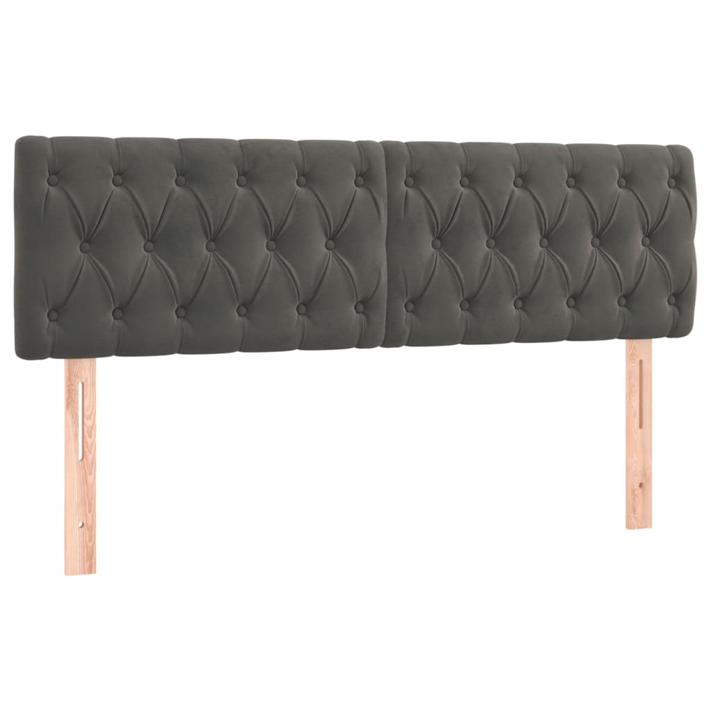 Tête de lit à LED Gris foncé 160x7x78/88 cm Velours - XIOS