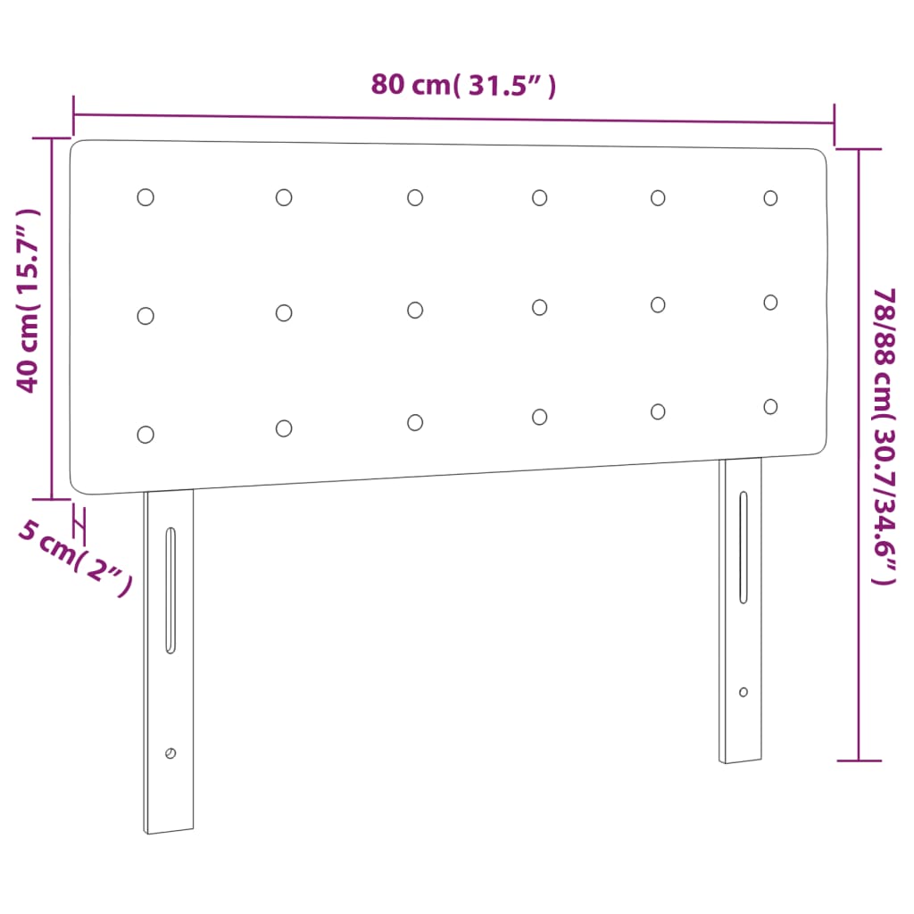 Tête de lit à LED Marron Foncé 80x5x78/88 cm Tissu - XIOS