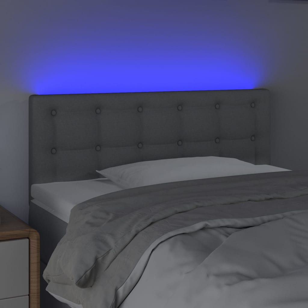 Tête de lit à LED Gris clair 90x5x78/88 cm Tissu - XIOS
