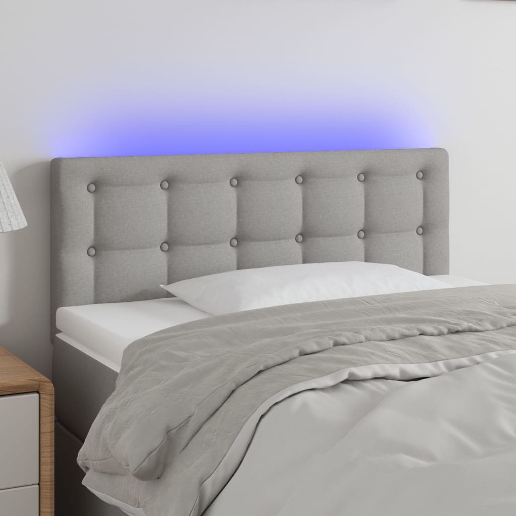 Tête de lit à LED Gris clair 90x5x78/88 cm Tissu - XIOS