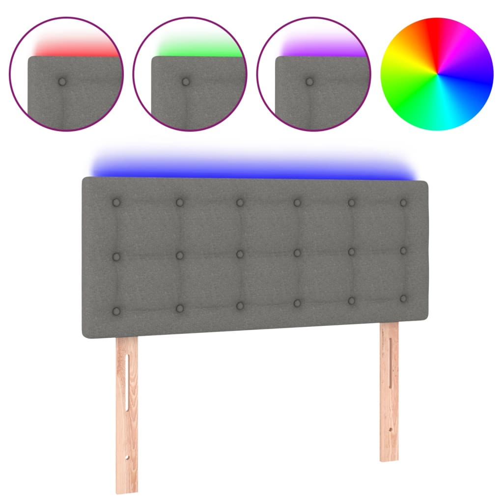 Tête de lit à LED Gris foncé 90x5x78/88 cm Tissu - XIOS