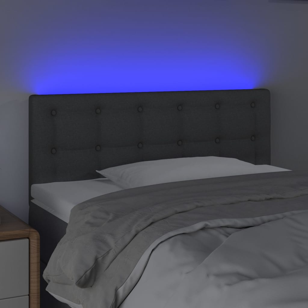 Tête de lit à LED Gris foncé 90x5x78/88 cm Tissu - XIOS