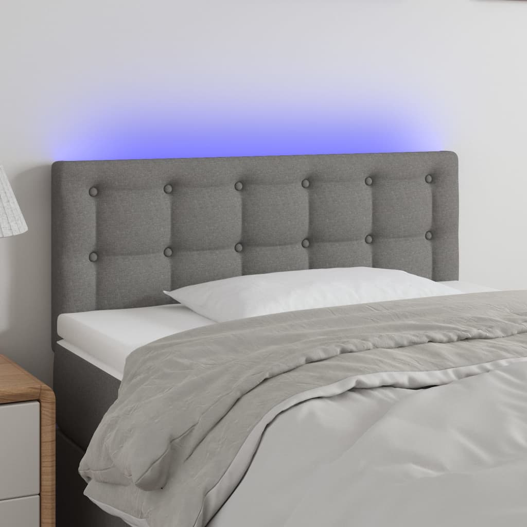 Tête de lit à LED Gris foncé 90x5x78/88 cm Tissu - XIOS