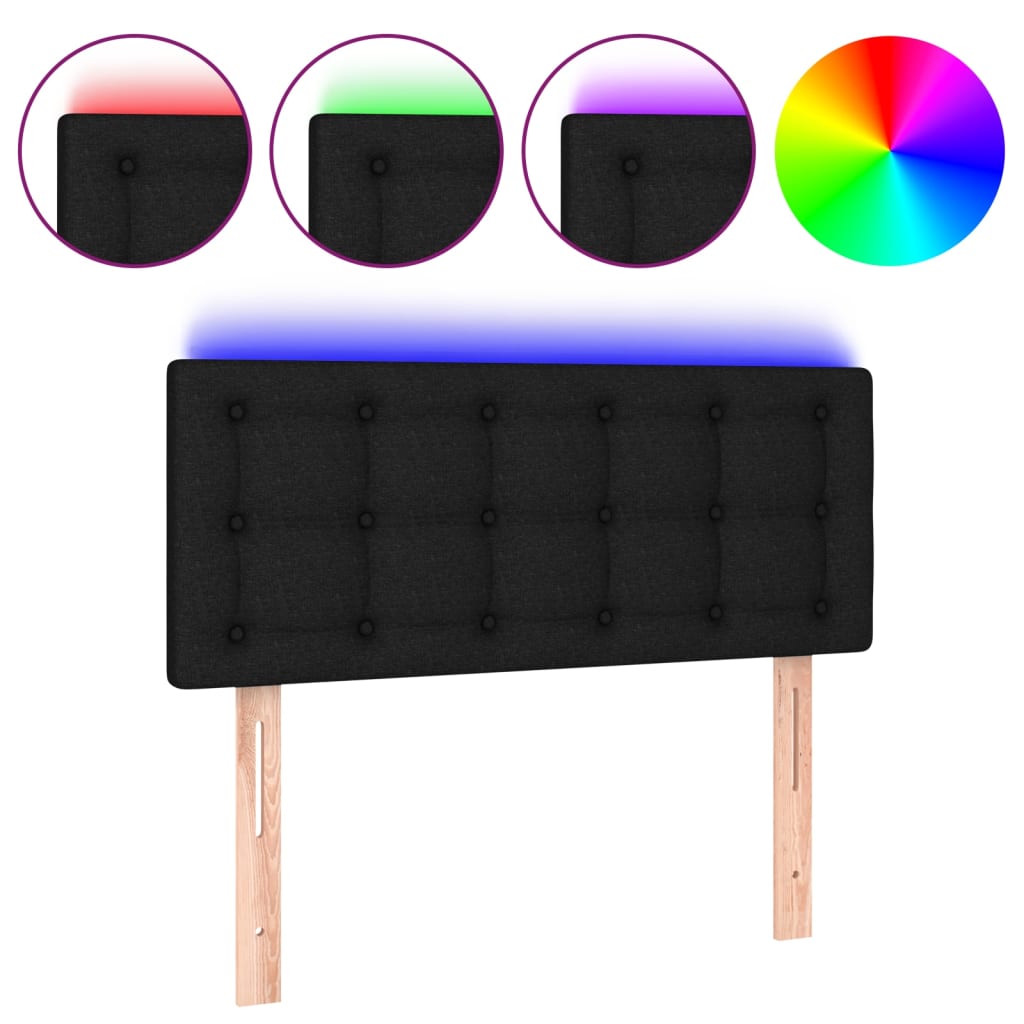 Tête de lit à LED Noir 90x5x78/88 cm Tissu - XIOS