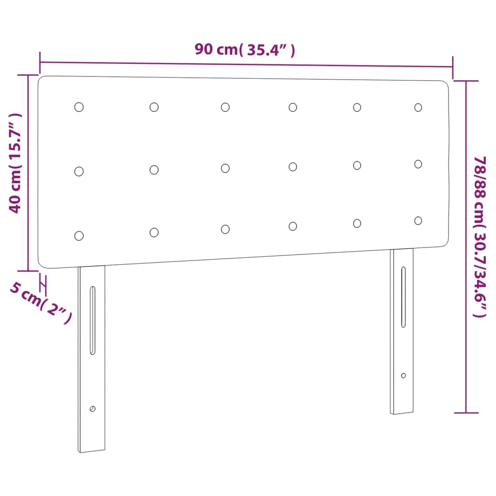 Tête de lit à LED Noir 90x5x78/88 cm Tissu - XIOS