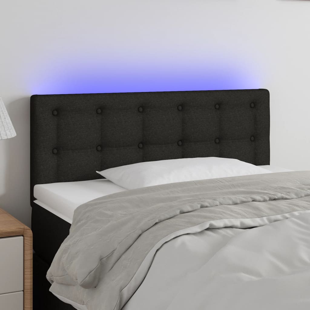 Tête de lit à LED Noir 90x5x78/88 cm Tissu - XIOS