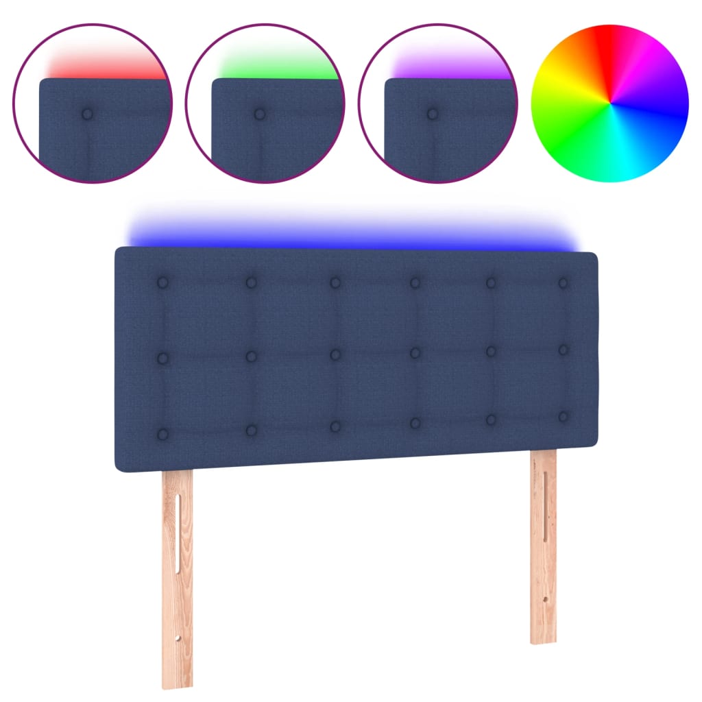 Tête de lit à LED Bleu 90x5x78/88 cm Tissu - XIOS