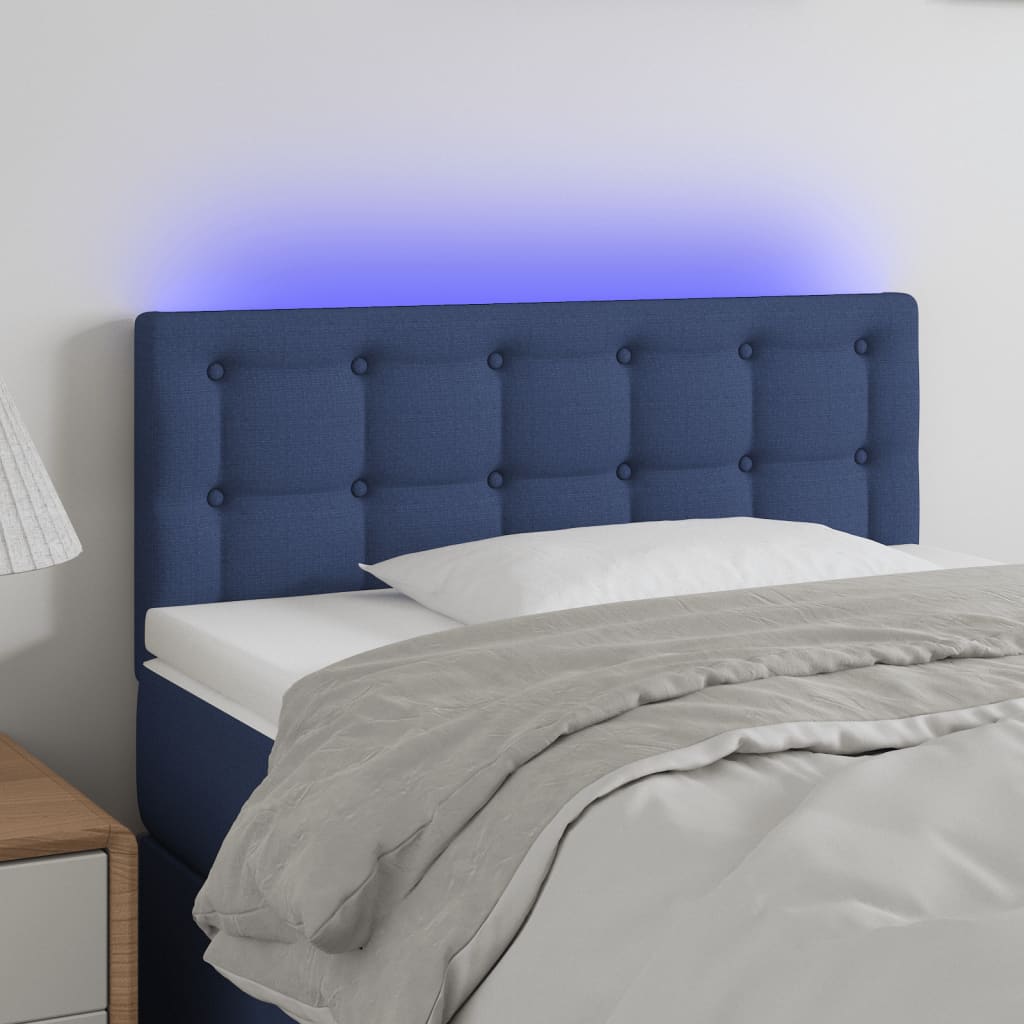 Tête de lit à LED Bleu 90x5x78/88 cm Tissu - XIOS