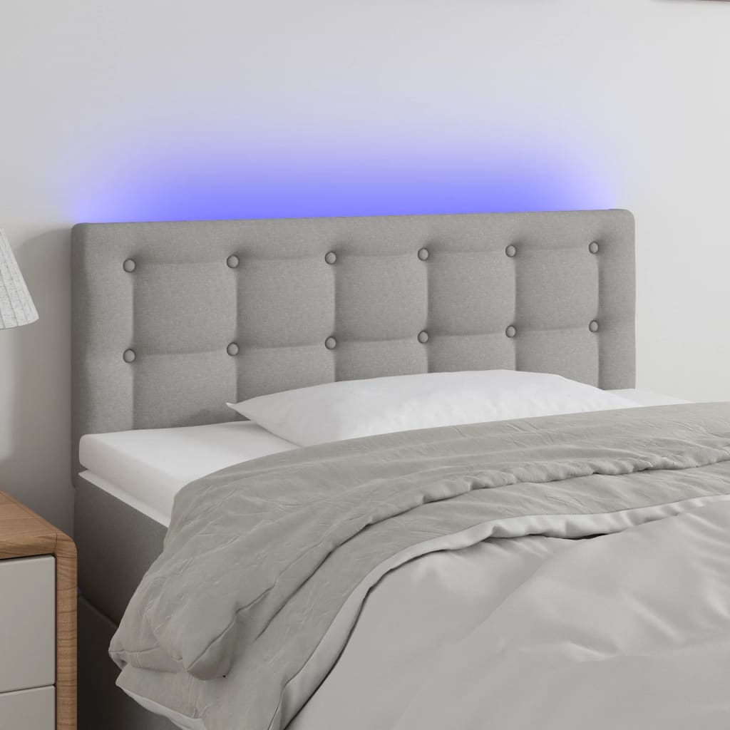 Tête de lit à LED Gris clair 100x5x78/88 cm Tissu - XIOS