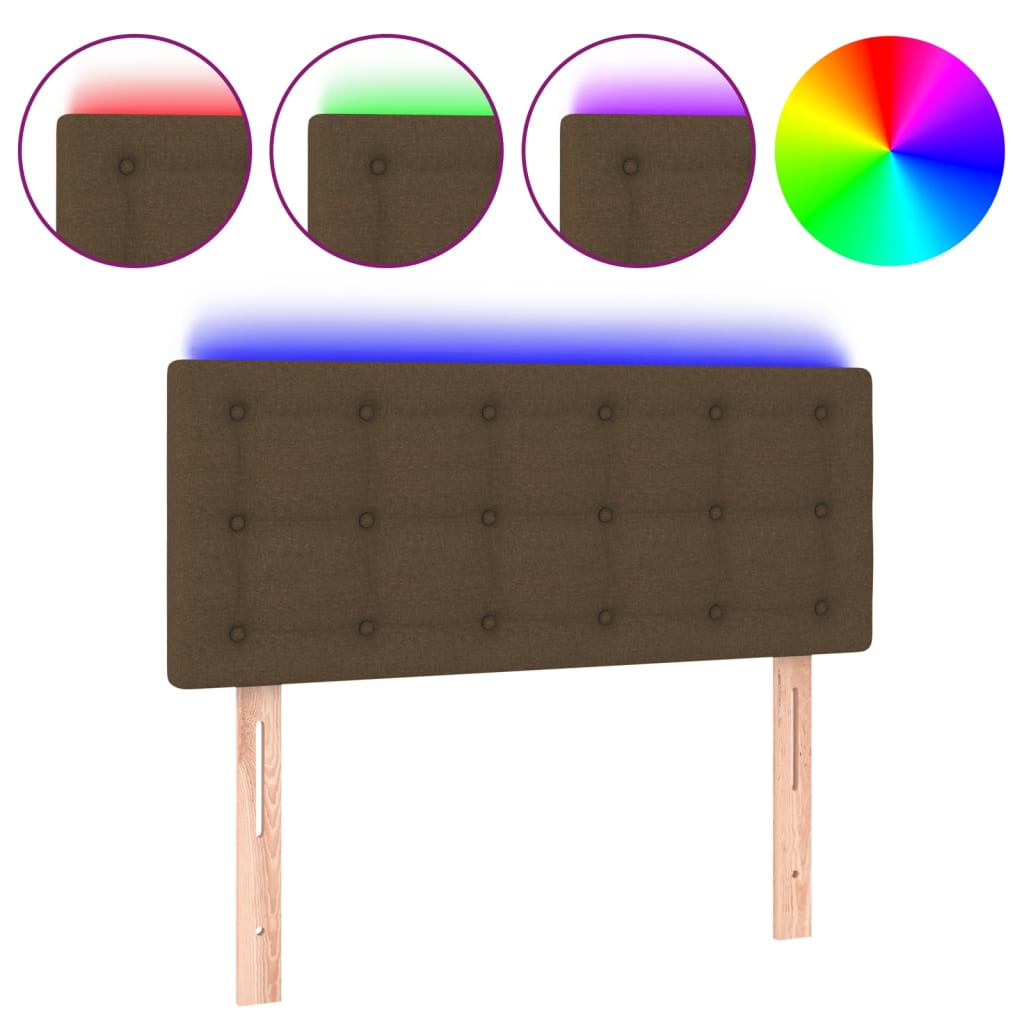 Tête de lit à LED Marron Foncé 100x5x78/88 cm Tissu - XIOS