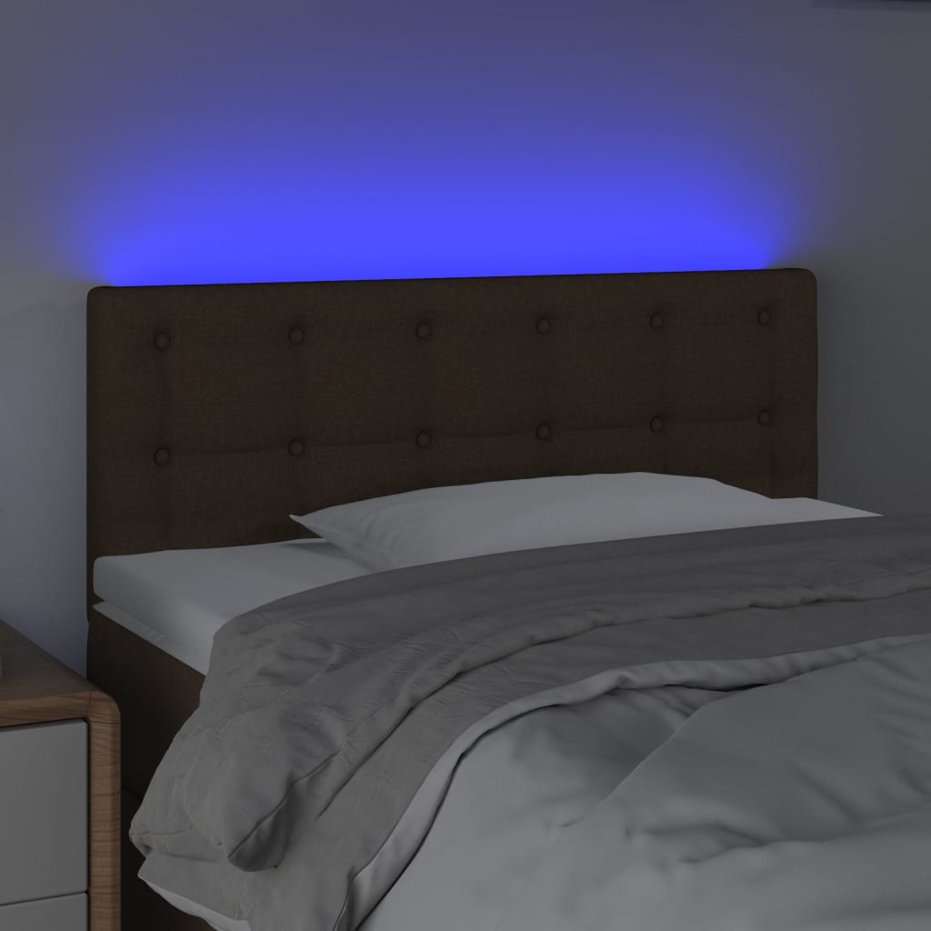 Tête de lit à LED Marron Foncé 100x5x78/88 cm Tissu - XIOS