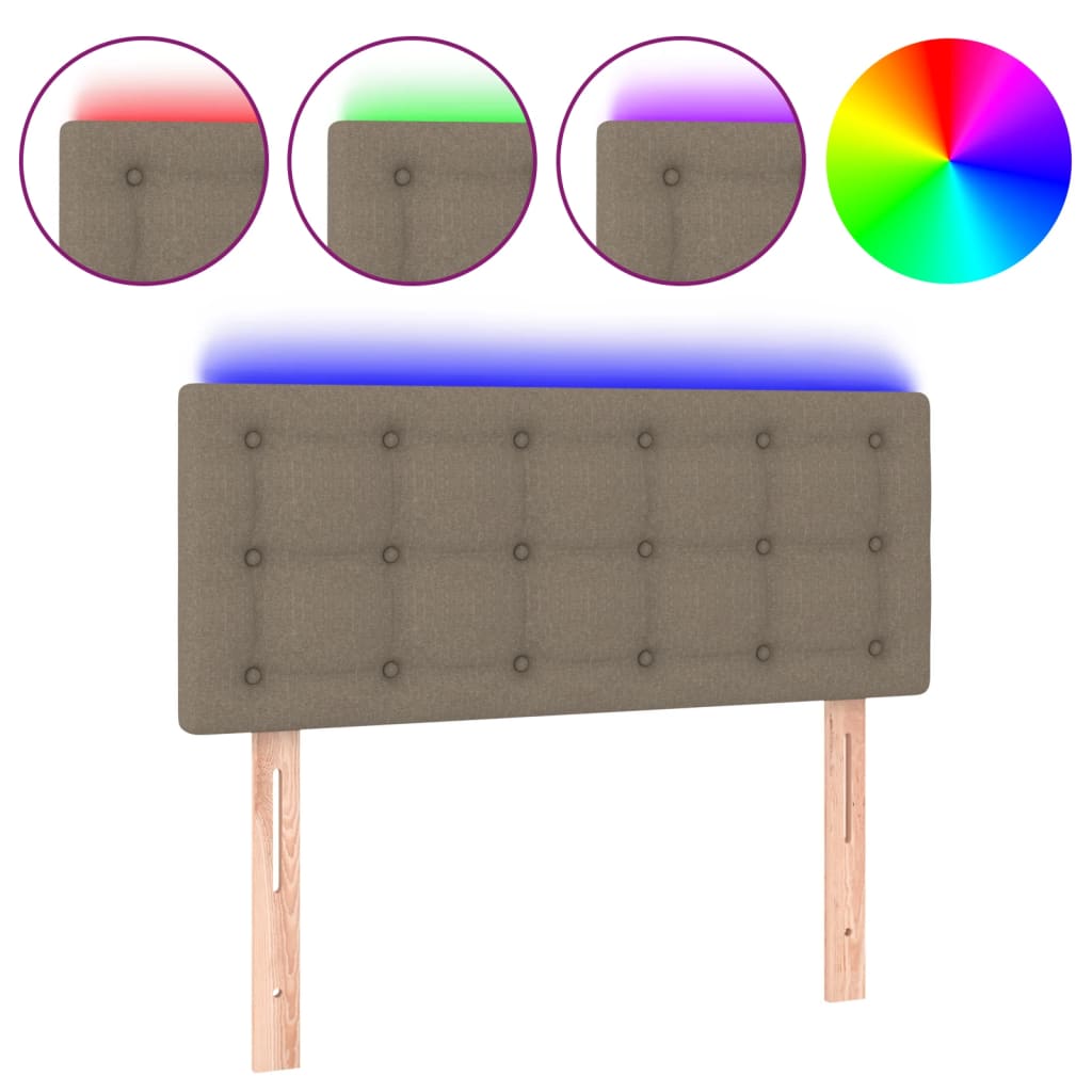 Tête de lit à LED Taupe 100x5x78/88 cm Tissu - XIOS