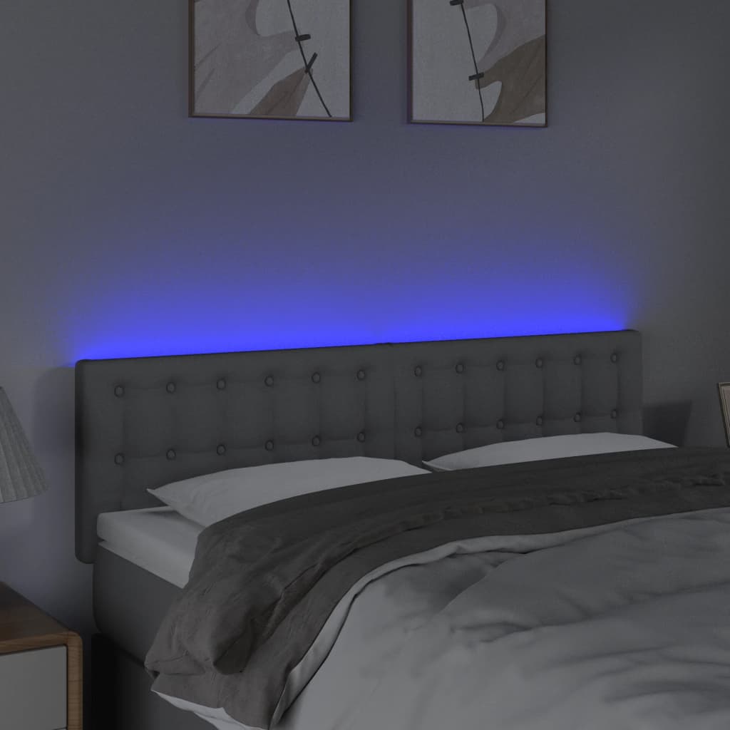 Tête de lit à LED Gris clair 144x5x78/88 cm Tissu - XIOS