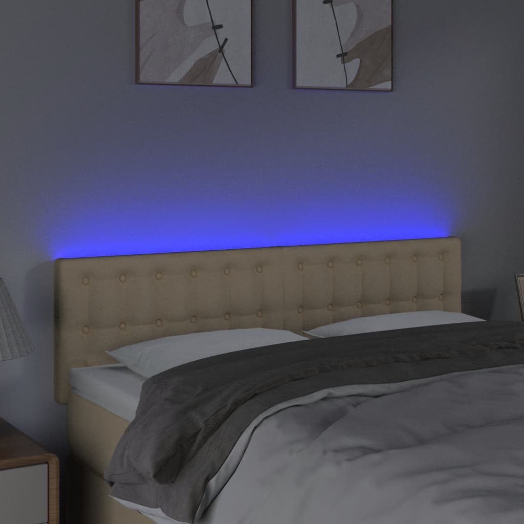 Tête de lit à LED Crème 144x5x78/88 cm Tissu - XIOS
