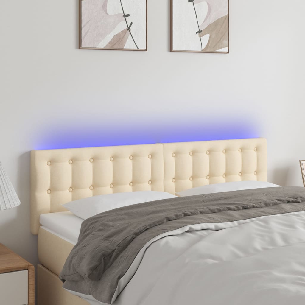 Tête de lit à LED Crème 144x5x78/88 cm Tissu - XIOS