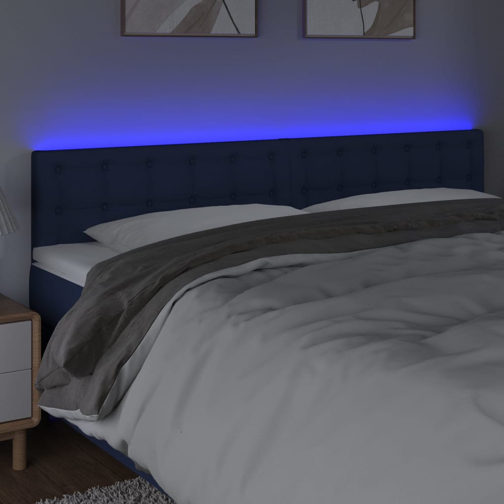 Tête de lit à LED Bleu 180x5x78/88 cm Tissu - XIOS