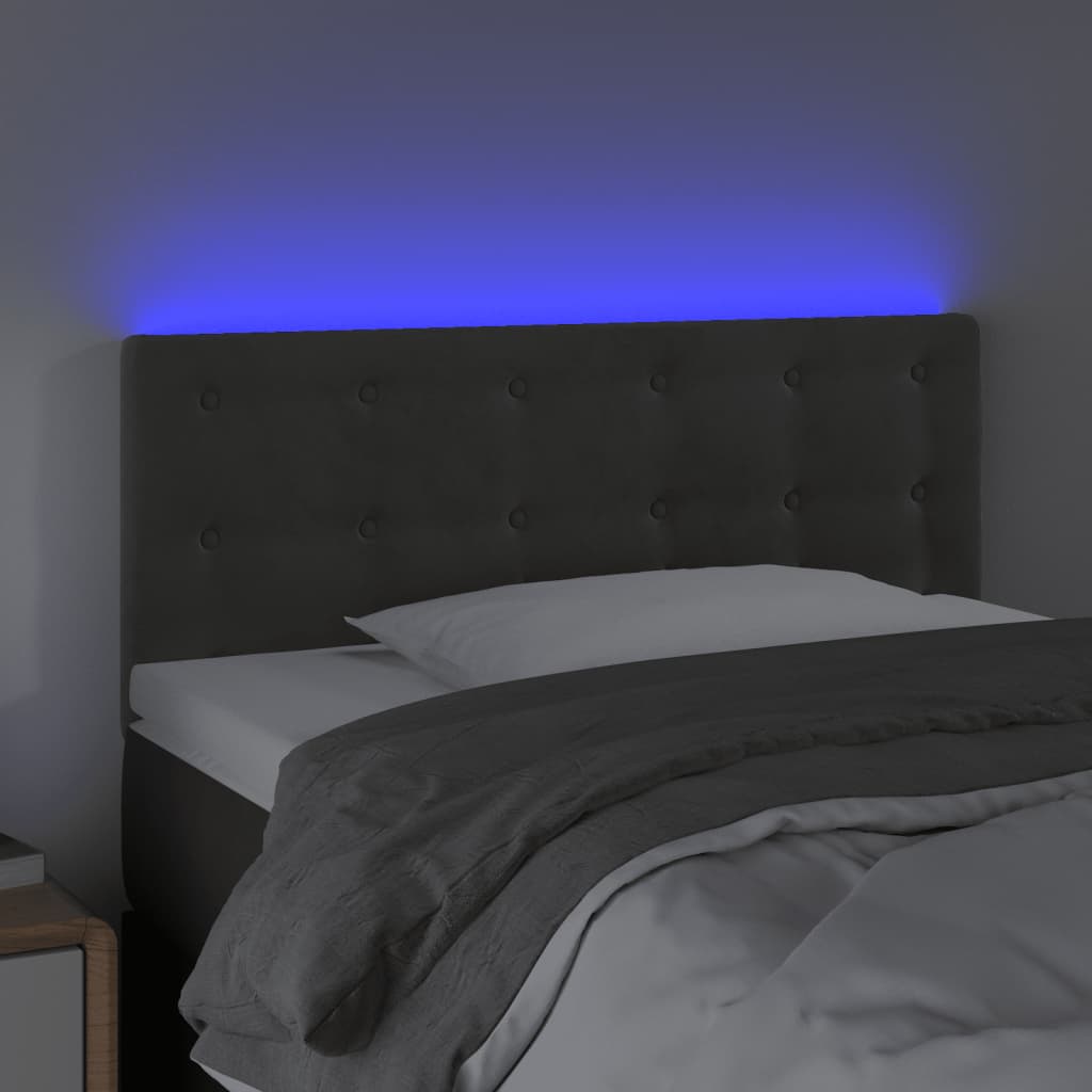 Tête de lit à LED Gris foncé 90x5x78/88 cm Velours - XIOS