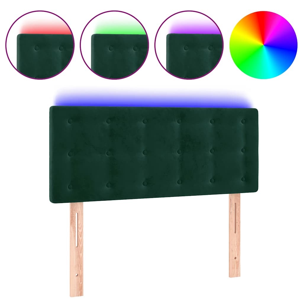 Tête de lit à LED Vert foncé 90x5x78/88 cm Velours - XIOS