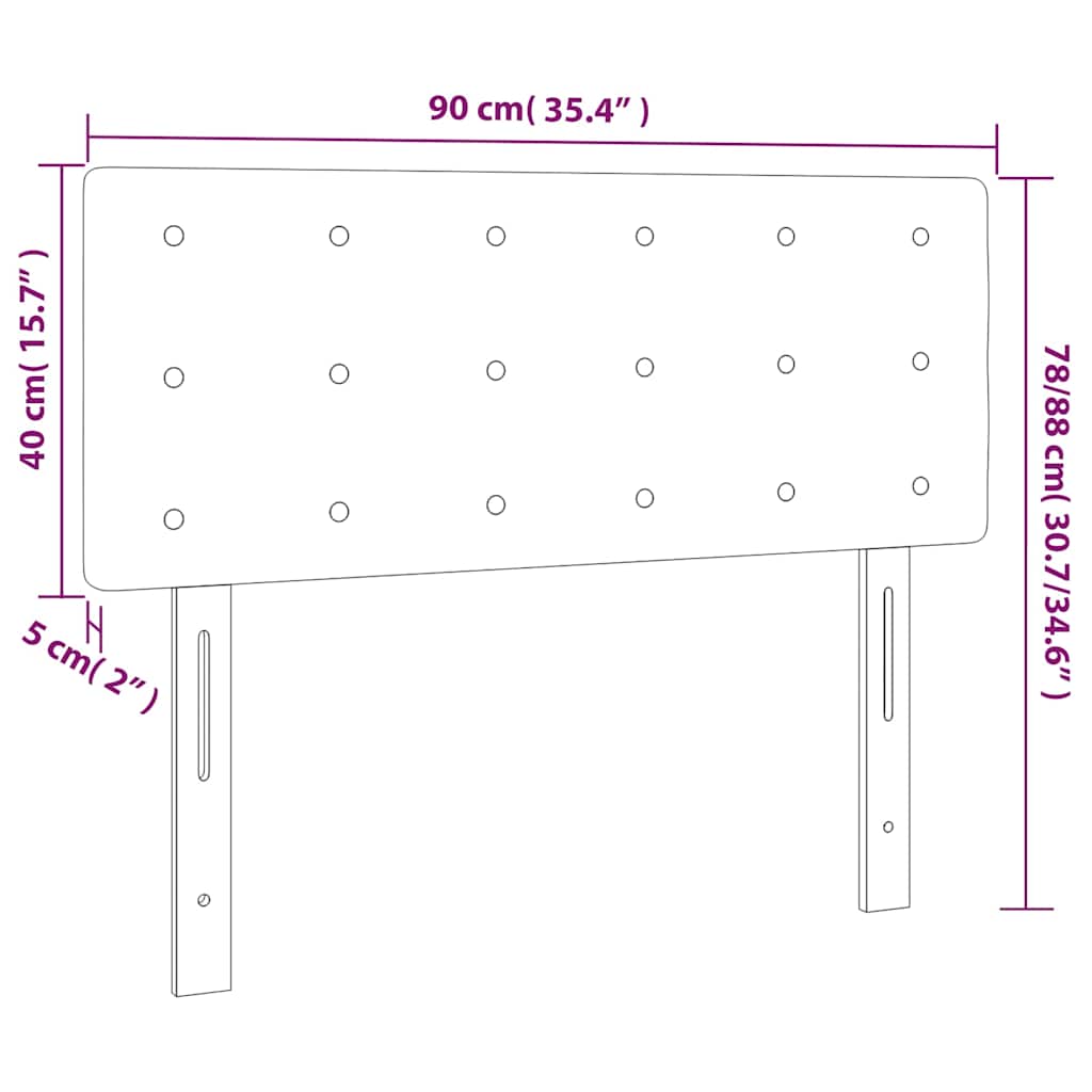 Tête de lit à LED Vert foncé 90x5x78/88 cm Velours - XIOS