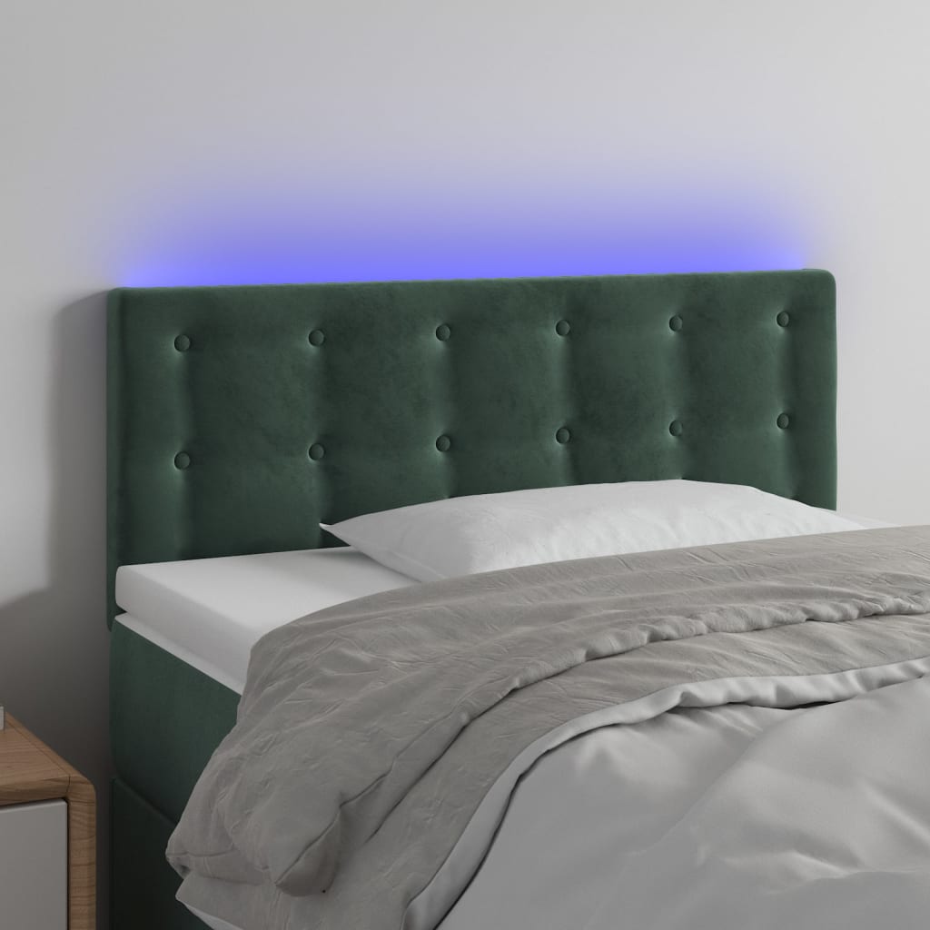 Tête de lit à LED Vert foncé 90x5x78/88 cm Velours - XIOS