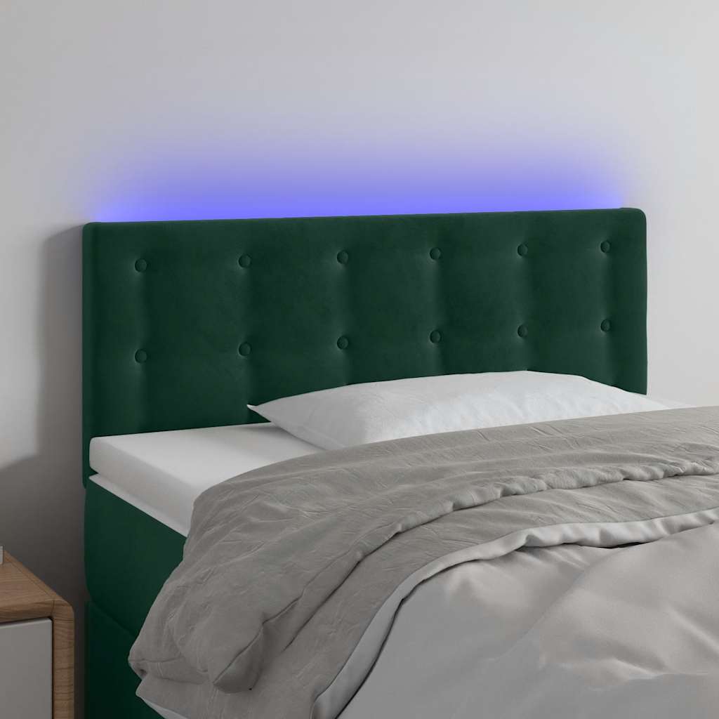 Tête de lit à LED Vert foncé 90x5x78/88 cm Velours - XIOS