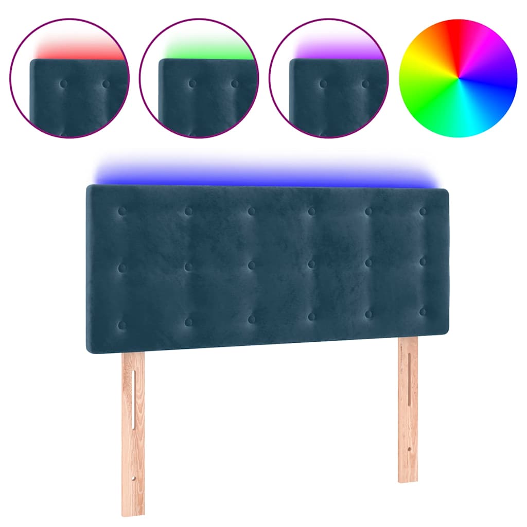 Tête de lit à LED Bleu foncé 90x5x78/88 cm Velours - XIOS