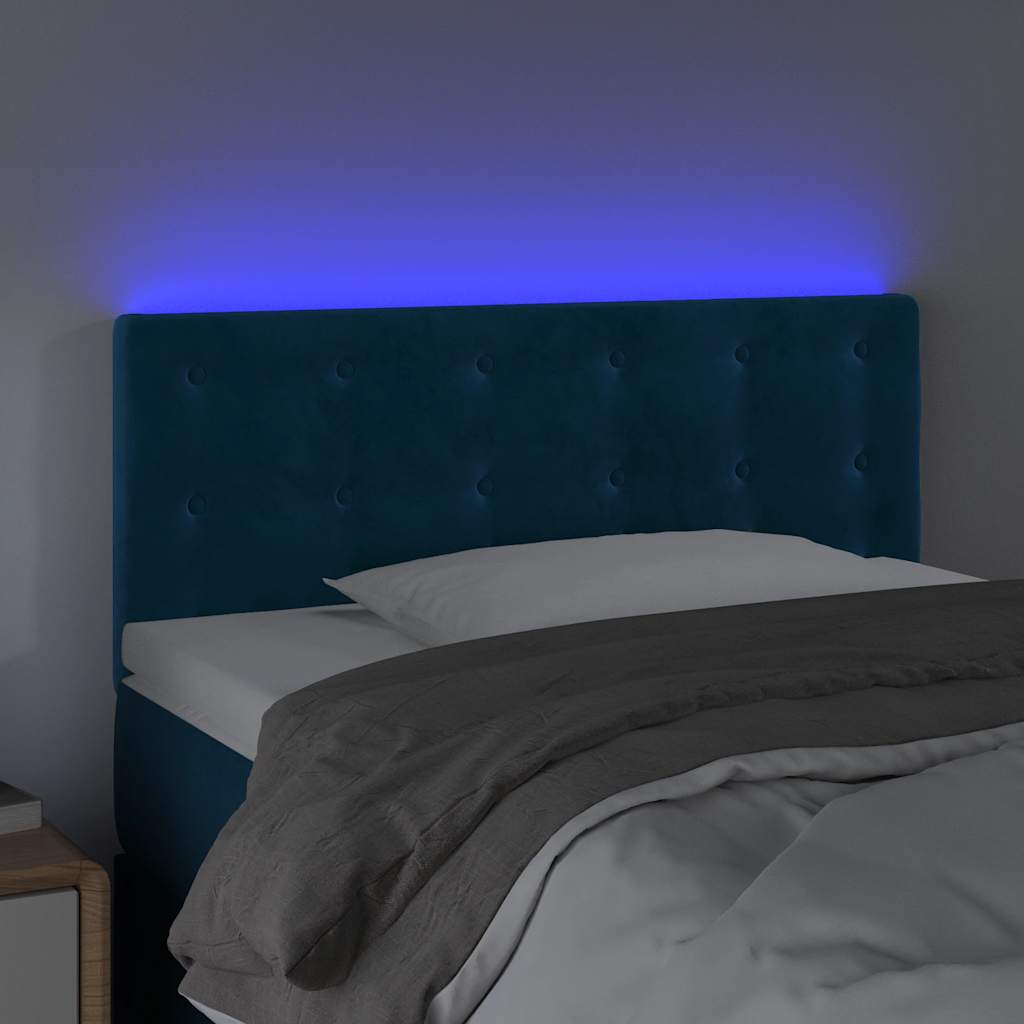 Tête de lit à LED Bleu foncé 90x5x78/88 cm Velours - XIOS