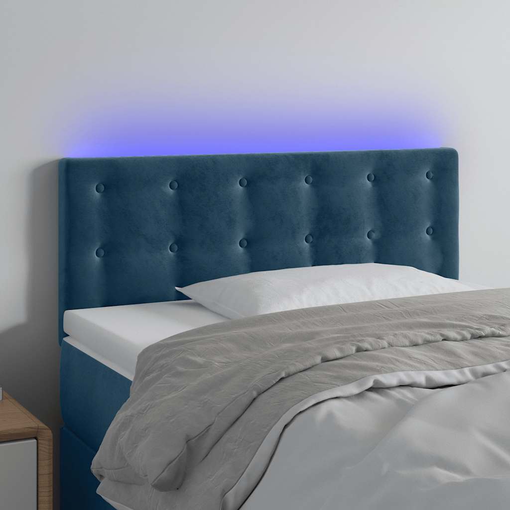 Tête de lit à LED Bleu foncé 90x5x78/88 cm Velours - XIOS