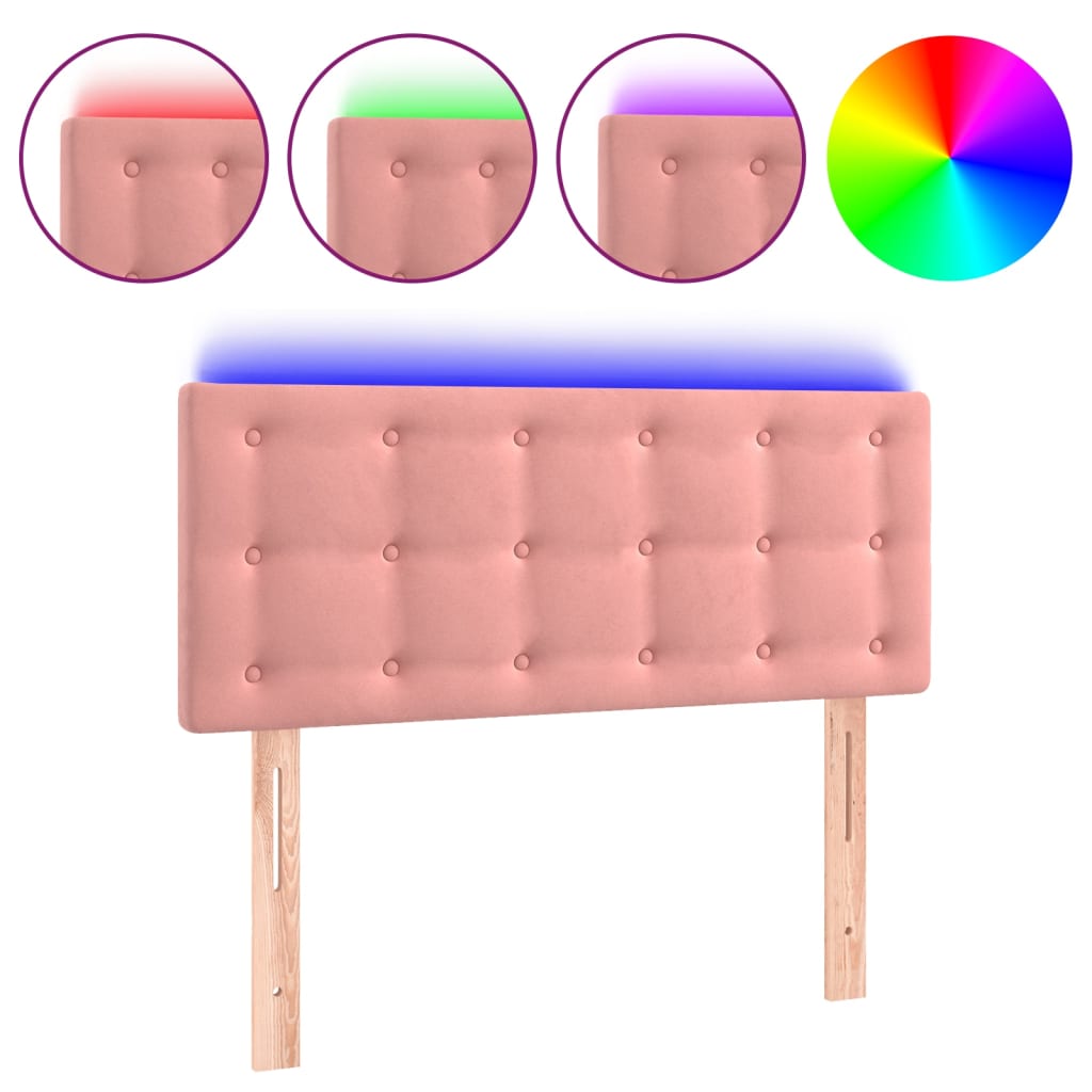 Tête de lit à LED Rose 90x5x78/88 cm Velours - XIOS