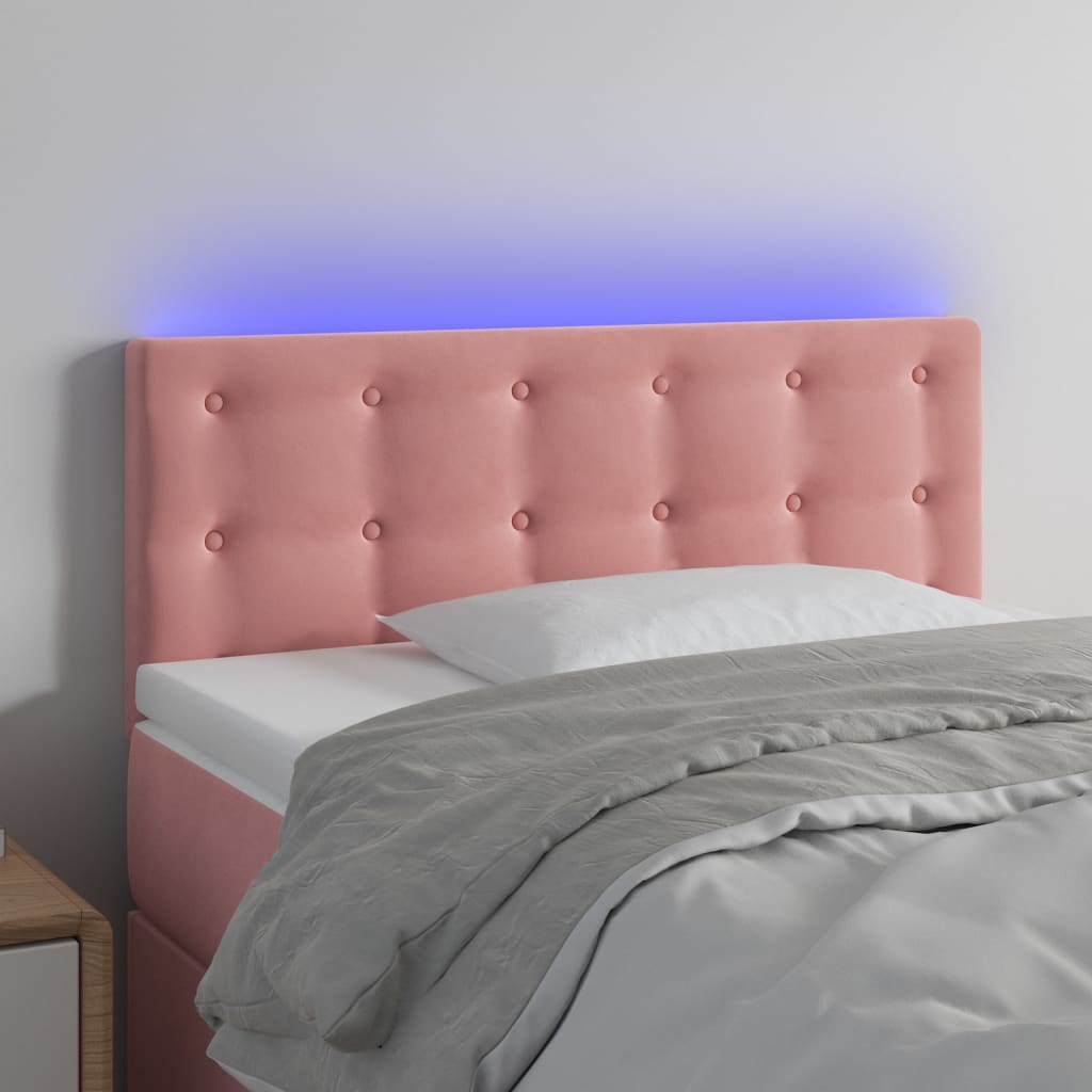 Tête de lit à LED Rose 90x5x78/88 cm Velours - XIOS