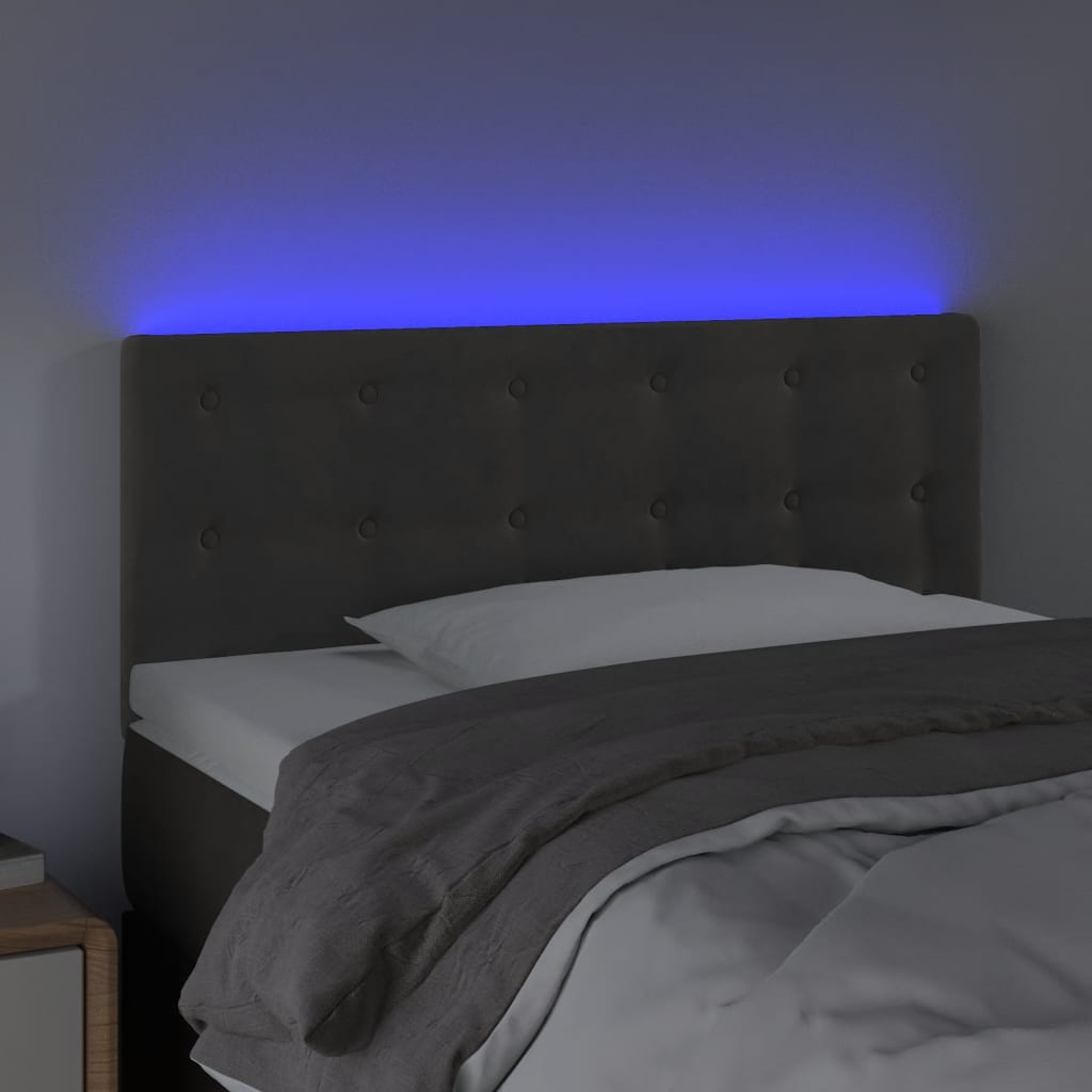 Tête de lit à LED Gris foncé 100x5x78/88 cm Velours - XIOS