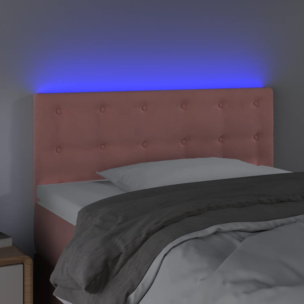 Tête de lit à LED Rose 100x5x78/88 cm Velours - XIOS