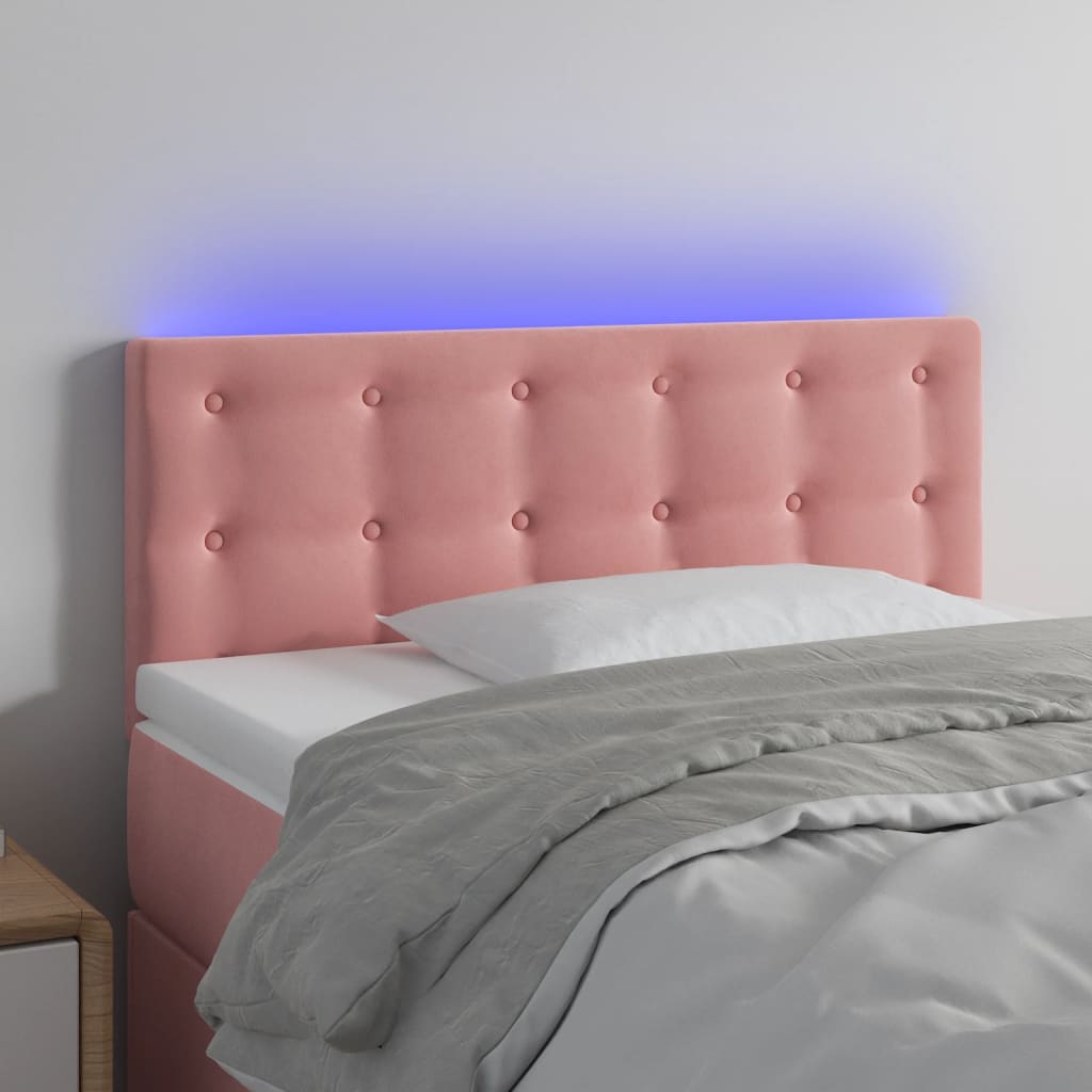 Tête de lit à LED Rose 100x5x78/88 cm Velours - XIOS
