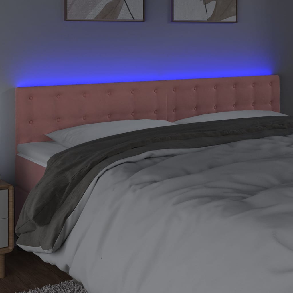 Tête de lit à LED Rose 180x5x78/88 cm Velours - XIOS