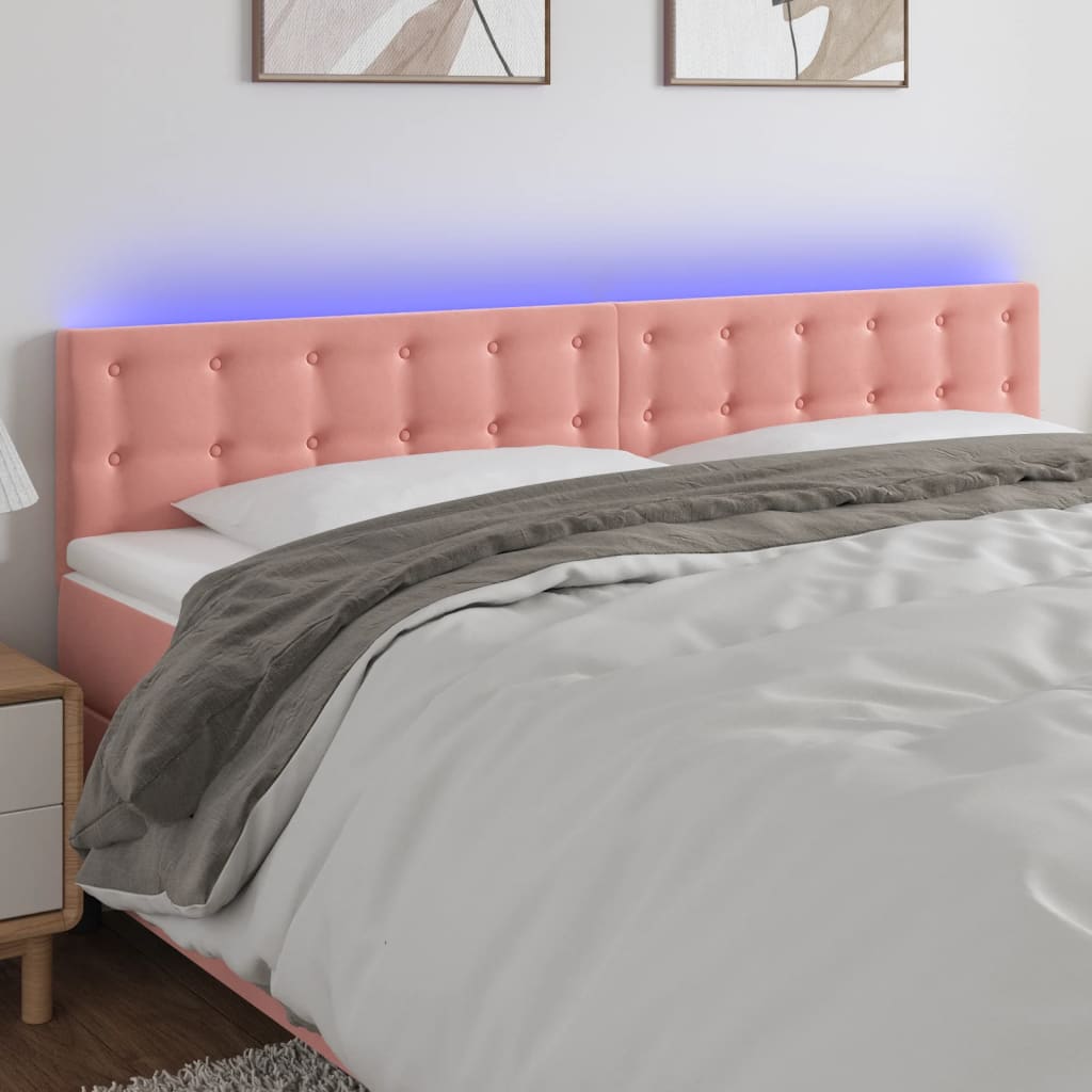 Tête de lit à LED Rose 180x5x78/88 cm Velours - XIOS
