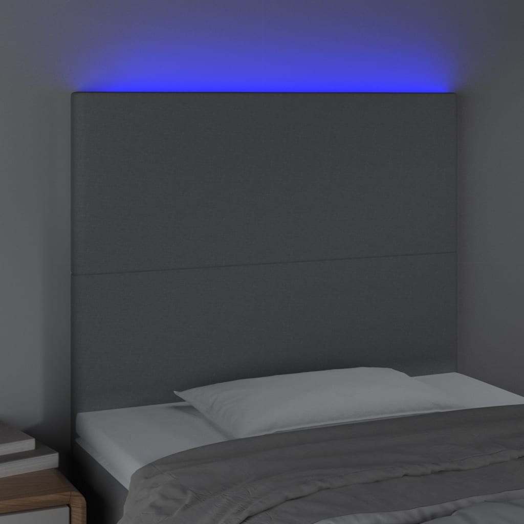 Tête de lit à LED Gris clair 80x5x118/128 cm Tissu - XIOS