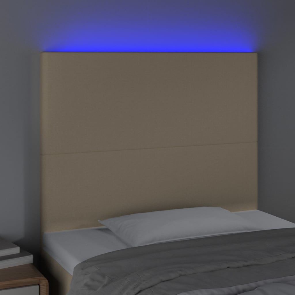 Tête de lit à LED Crème 80x5x118/128 cm Tissu - XIOS