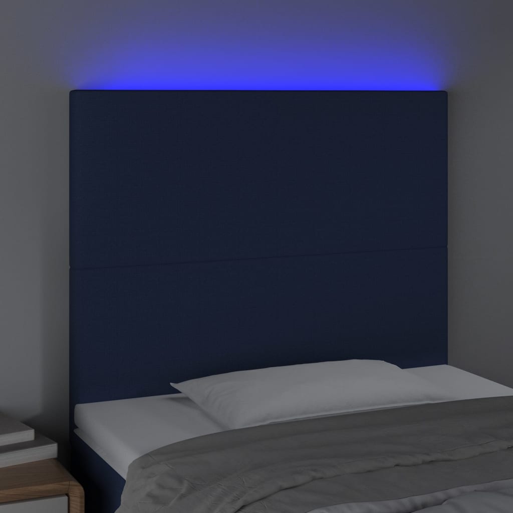 Tête de lit à LED Bleu 80x5x118/128 cm Tissu - XIOS