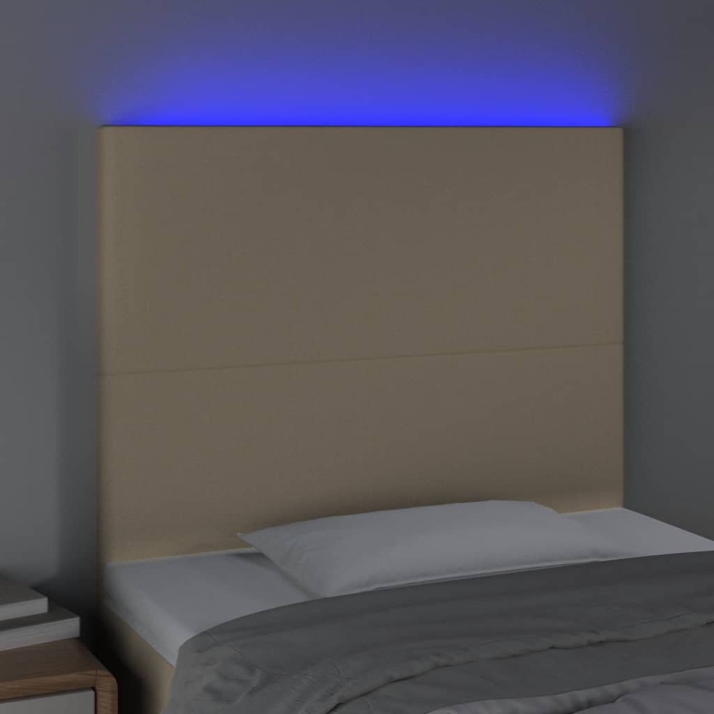 Tête de lit à LED Crème 90x5x118/128 cm Tissu - XIOS