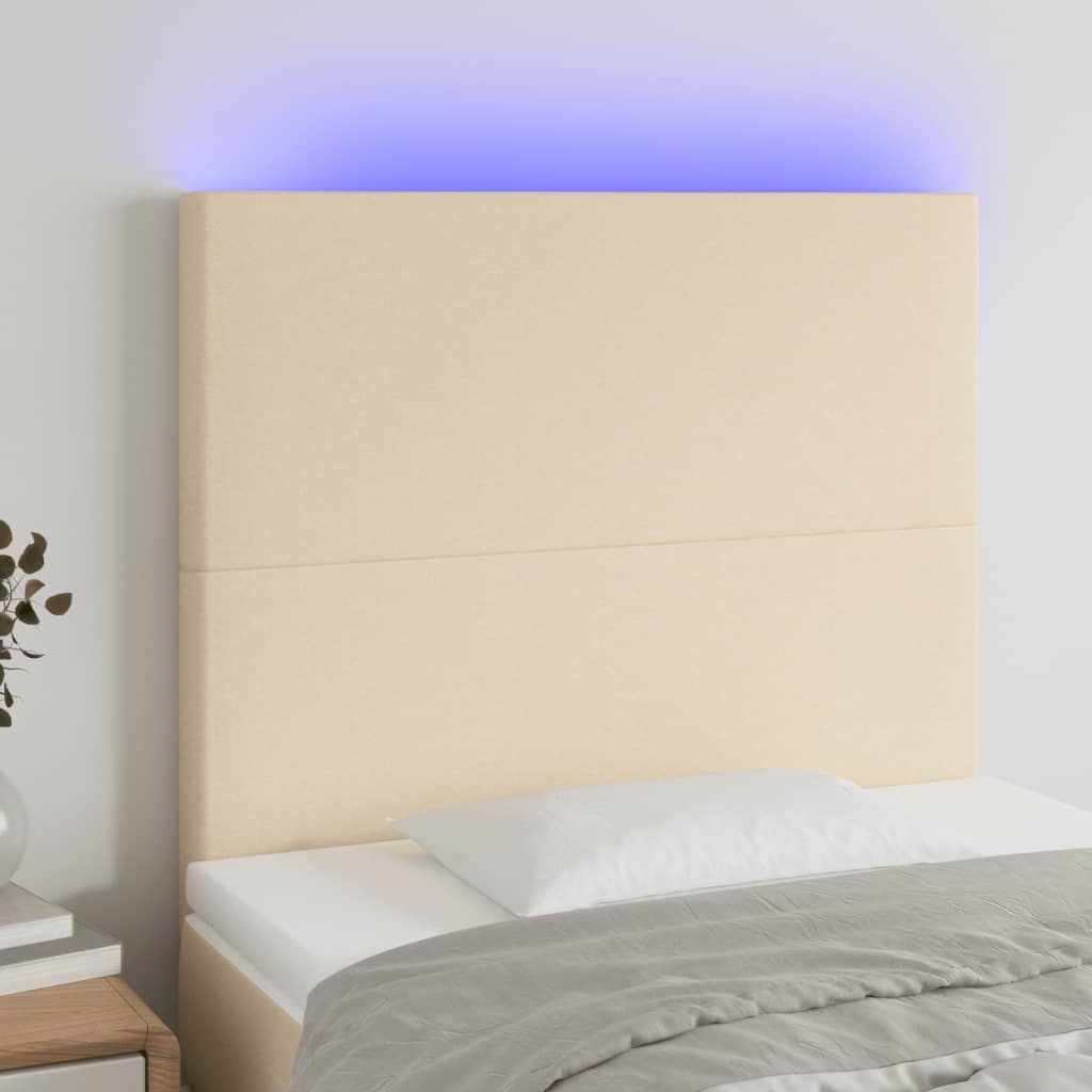 Tête de lit à LED Crème 90x5x118/128 cm Tissu - XIOS
