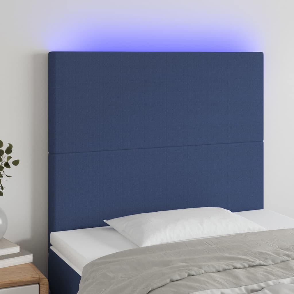 Tête de lit à LED Bleu 100x5x118/128 cm Tissu - XIOS