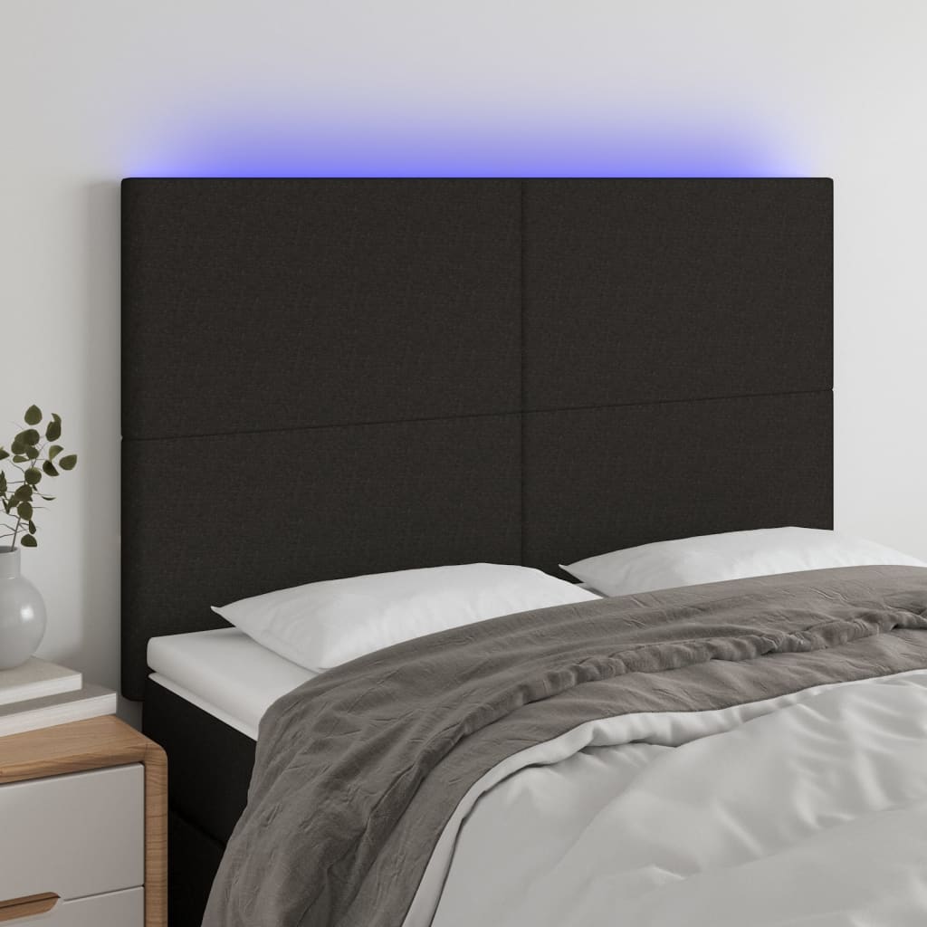 Tête de lit à LED Noir 144x5x118/128 cm Tissu - XIOS