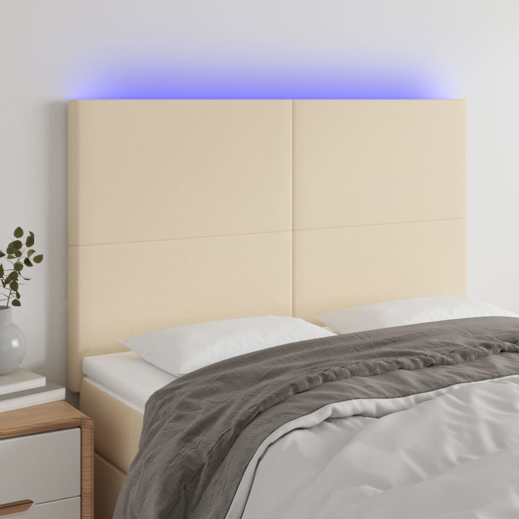 Tête de lit à LED Crème 144x5x118/128 cm Tissu - XIOS