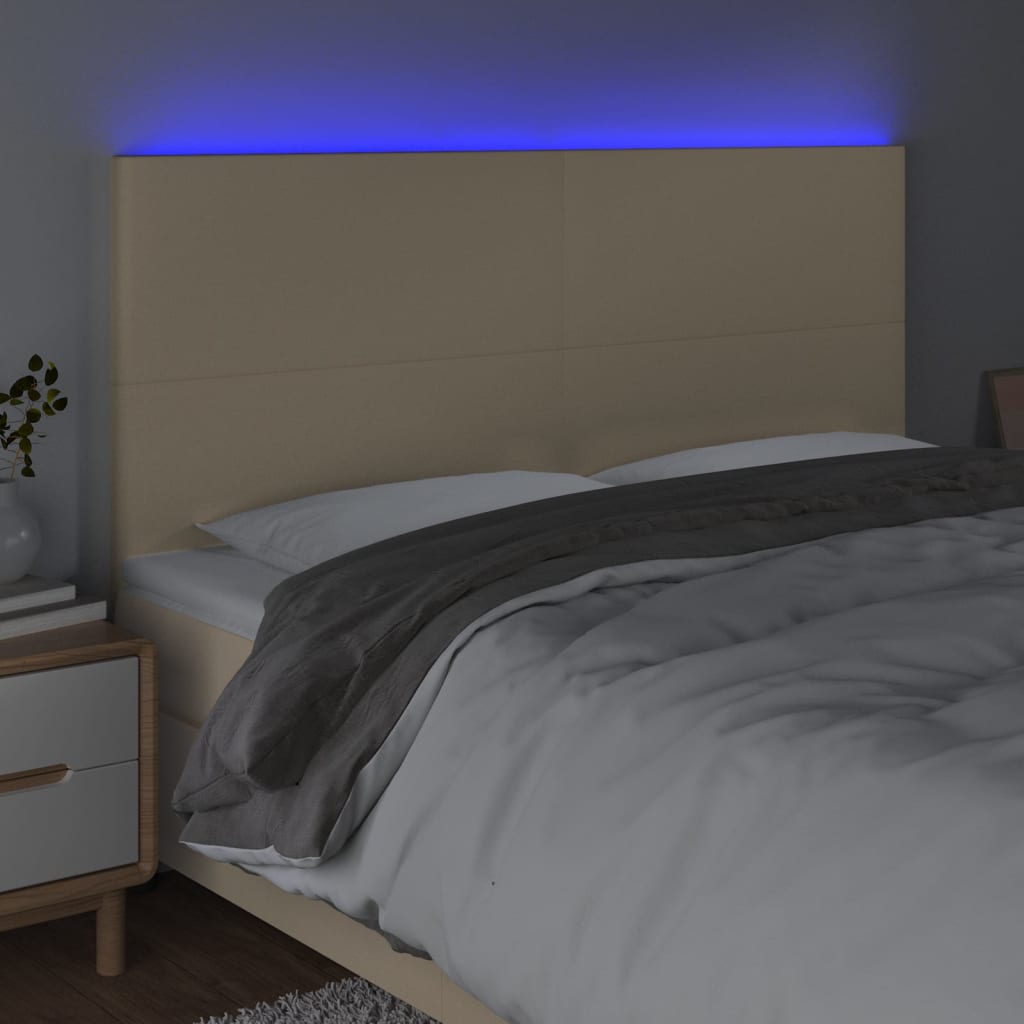 Tête de lit à LED Crème 160x5x118/128 cm Tissu - XIOS